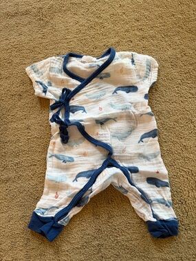 Angel Dear Blue Whale Muslin Kimono